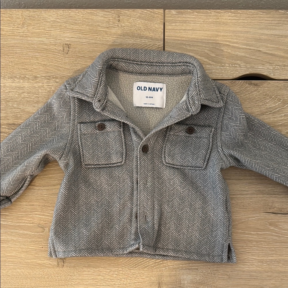 Old Navy Gray Kids Jacket SIZE 12-18 MONTHS